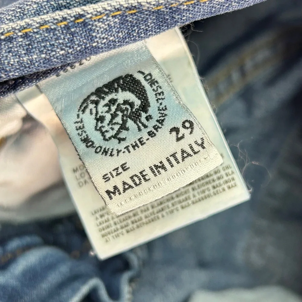 Diesel Bootcut Jeans Women 29 Blue Denim Low Rise Made in Italy Medium Wash